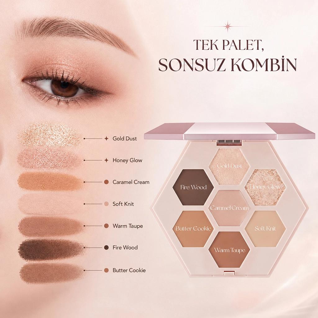 Elroel Barely Mood Shadow Palette 01 Brown Mauve 10g