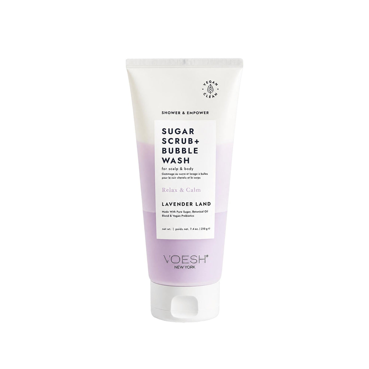 Voesh New York Lavender Scalp & Body Foaming Sugar Scrub 210g