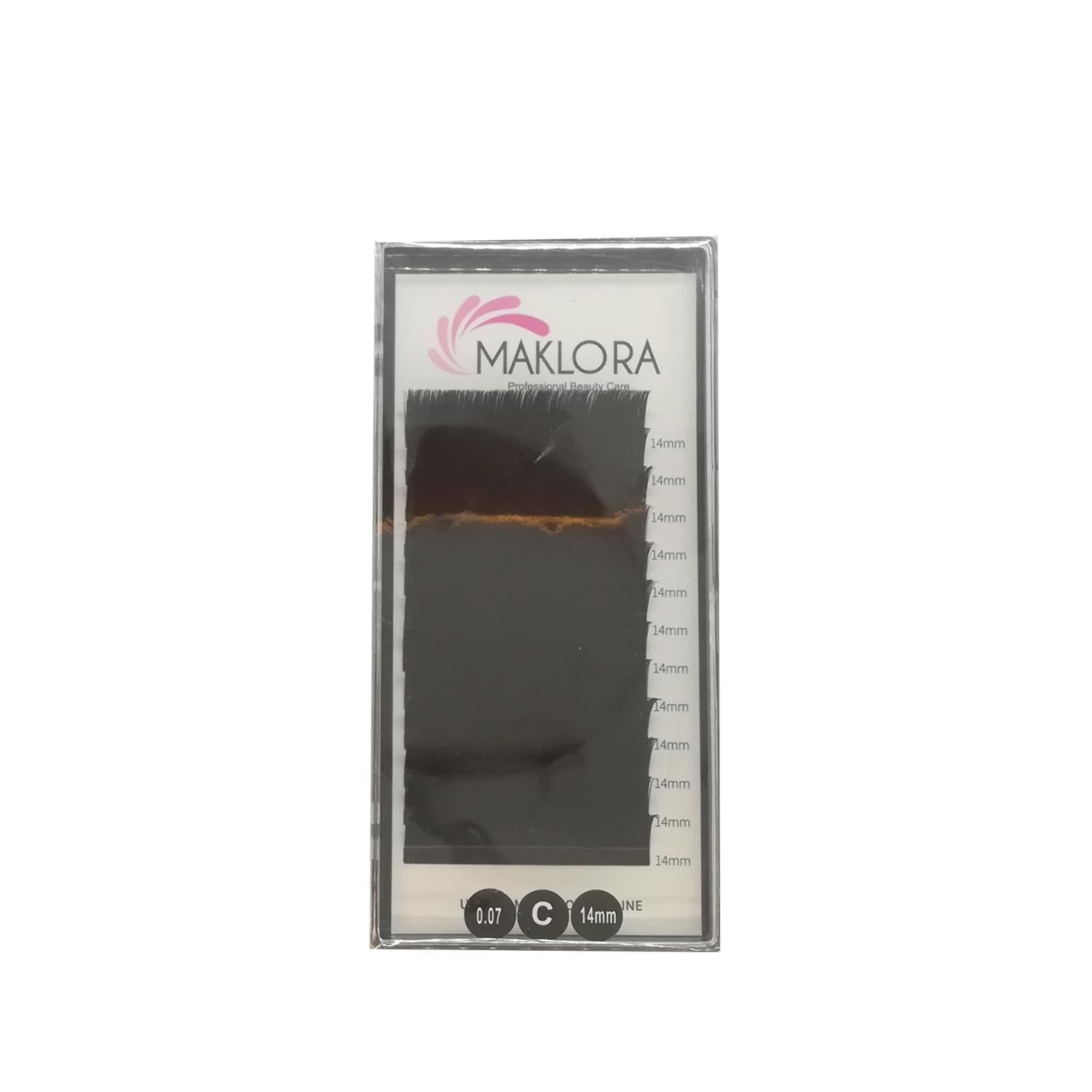 Maklora Silk False Eyelashes Volume C Curl 0.07 Thickness 14mm Length - Enhancing Eyelashes with Natural Look and Volume