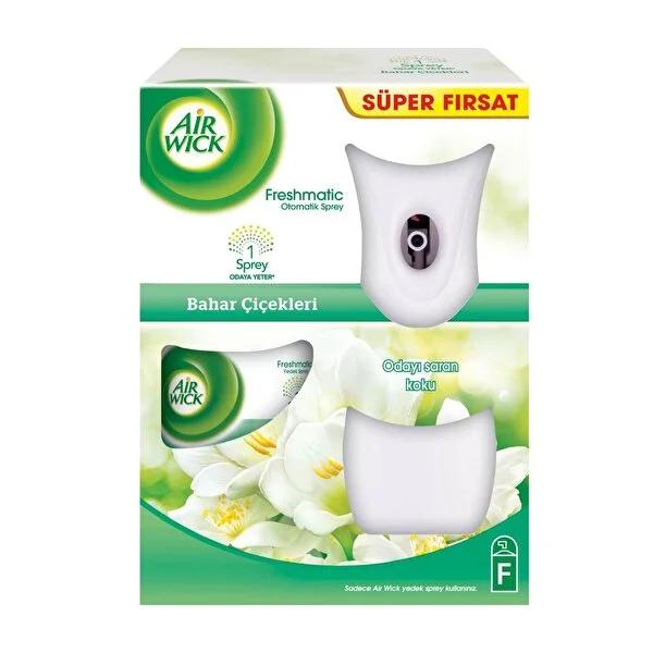 Air Wick Freshmatic: Automatic Air Freshener - Spring Flowers Scent, Long-Lasting Home Fragrance & Odor Eliminator - 250ml