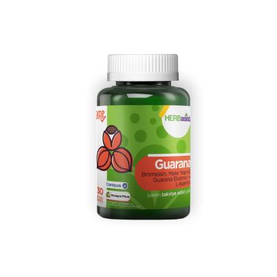 Herbasist Guarana Supplement Capsules - Natural Energy Booster with Bromelian, L-Carnitine & Herbal Extracts