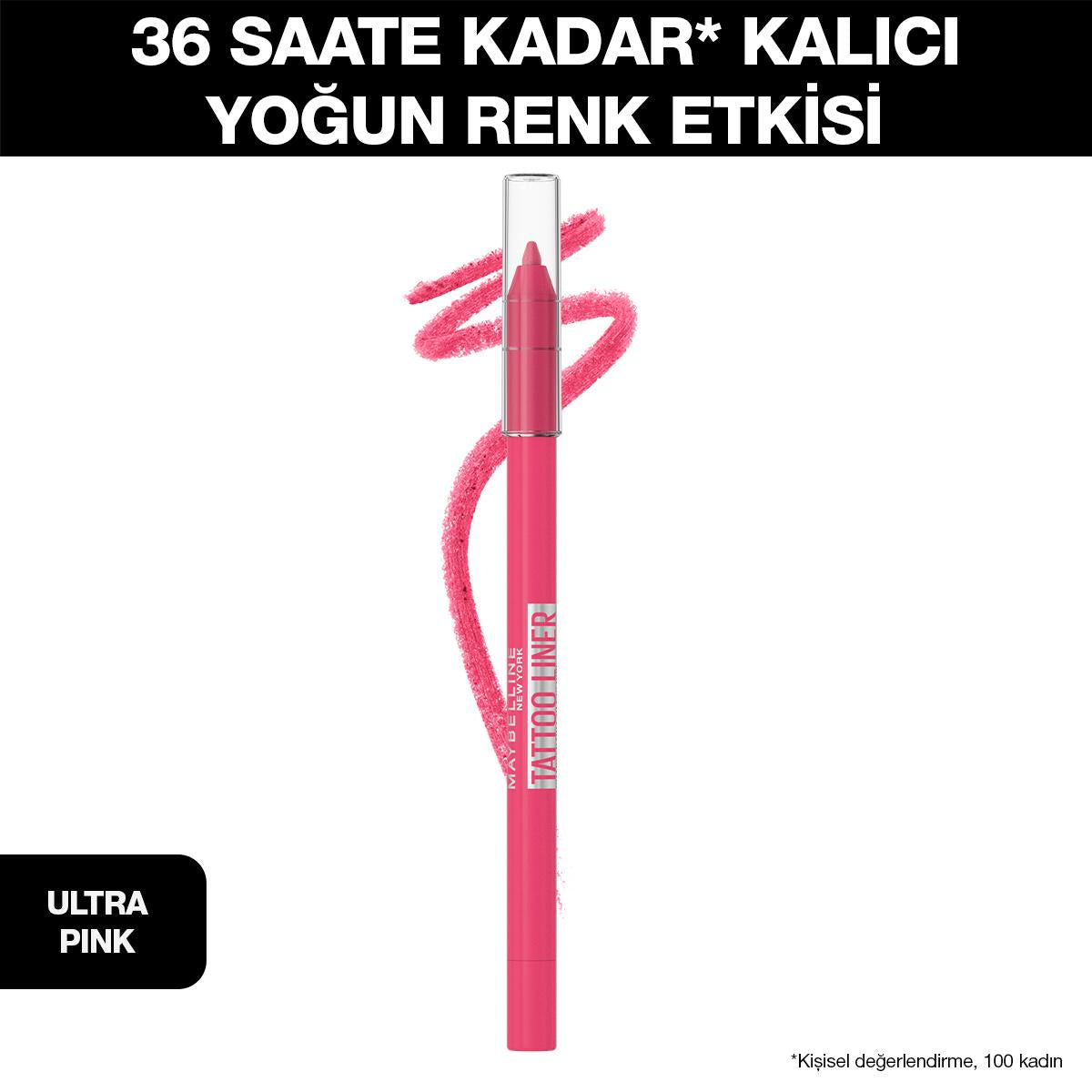 Maybelline Tattoo Liner Gel Eyeliner 302 Ultra Pink - Long-Lasting, Waterproof Eyeliner for Intense Eye Color