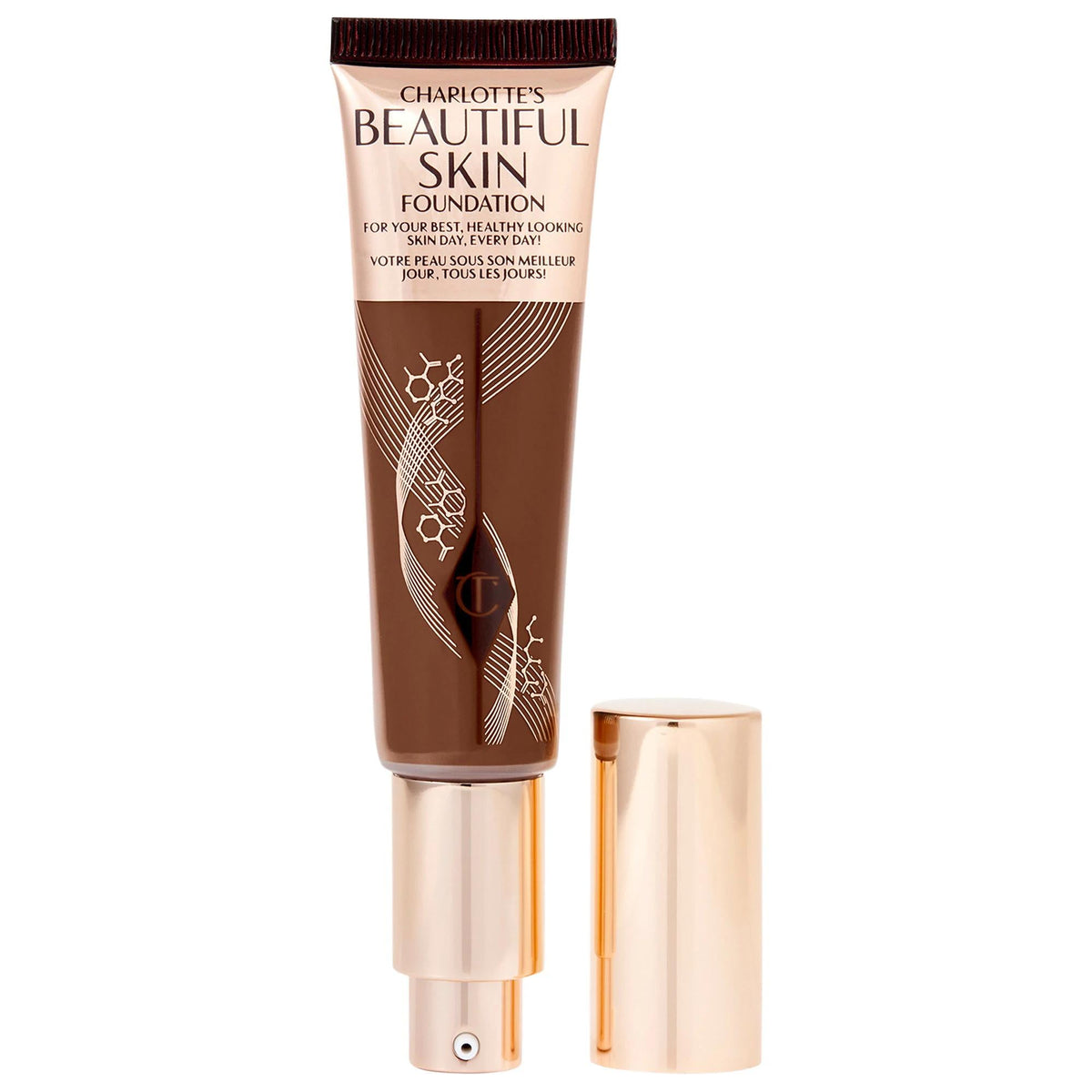 Charlotte Tilbury Beautiful Skin Medium Coverage Liquid Foundation with Hyaluronic Acid - Vegan, Cruelty-Free, 16-Hour Wear