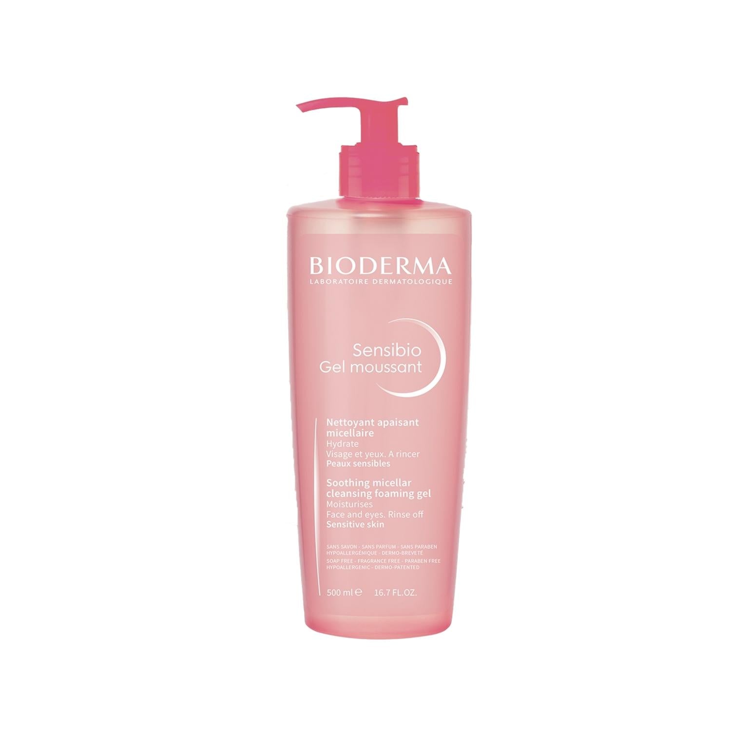 Bioderma Sensibio Foaming Facial Cleansing Gel 500ml - Gentle Sensitive Skin Care