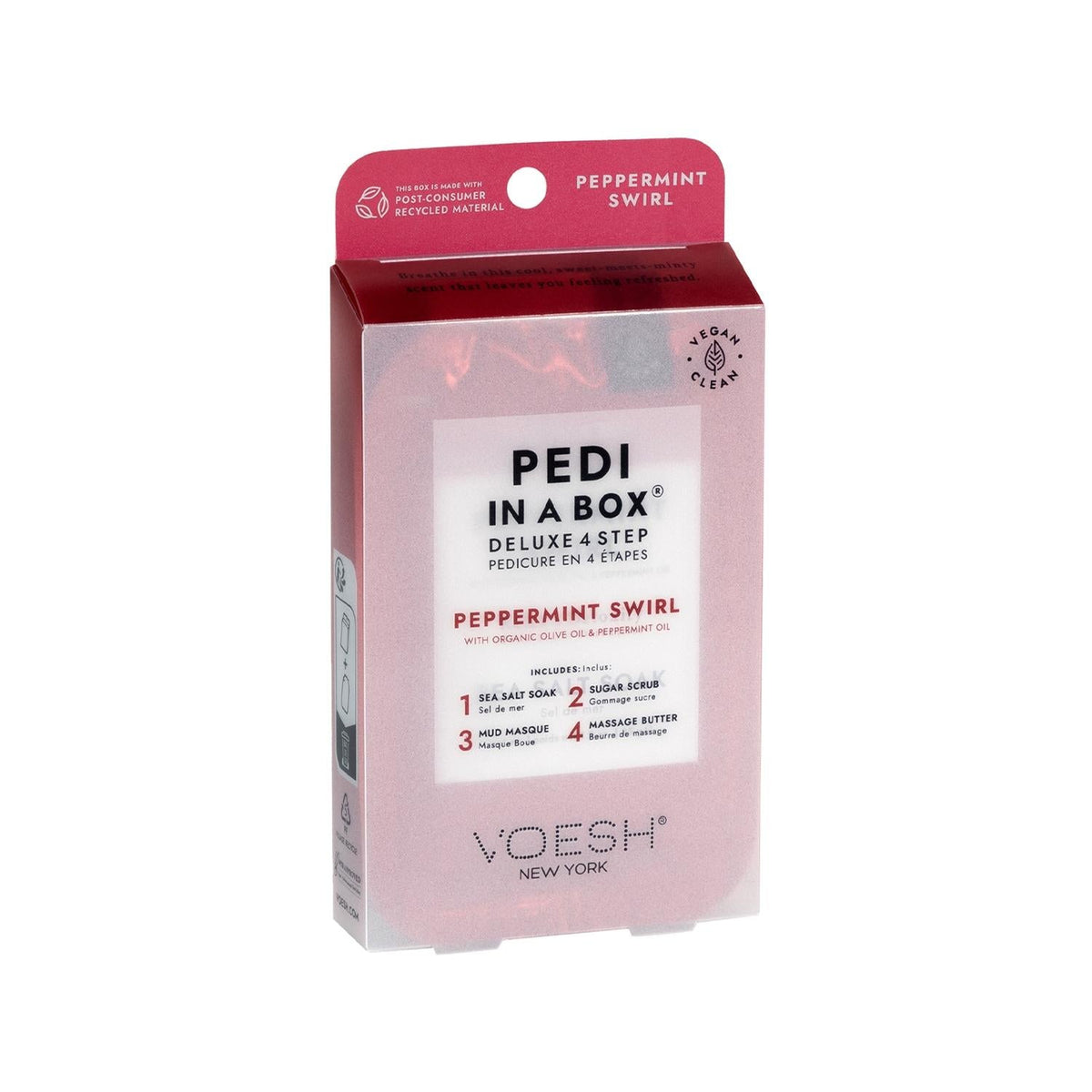 Voesh New York Deluxe Pedicure Kit - 4-Step At-Home Pedicure Set with Mint Sugar Scent