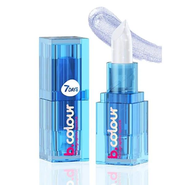 7Days B.Colour Holographic Lipstick - Smurfette Shade, Vegan & Moisturizing