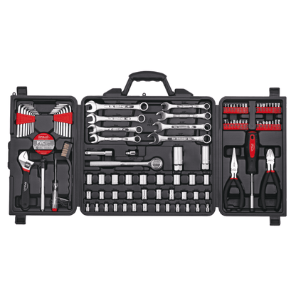 101 Piece Mechanic Tool Set for Vehicle and Home Maintenance, Roadside Emergencies. SAE and Metric Tool Set for Car, Boat, RV, Bikes - DT0006
