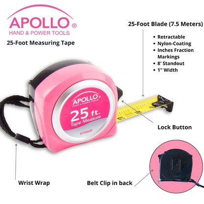 25ft. Tape Measure - Pink - DT5002P
