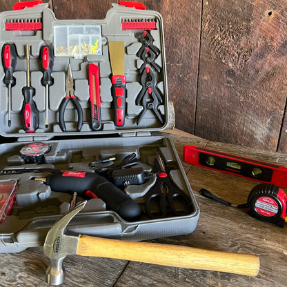 144 Piece Household Tool Kit with 4.8V Cordless Screwdriver - DT8422