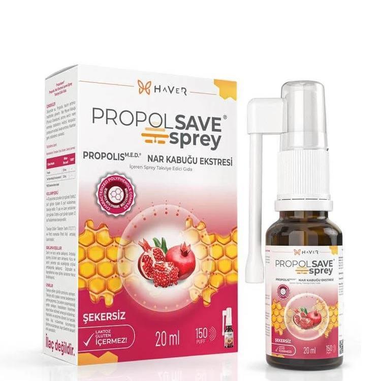 Propolsave Propolis Spray with Pomegranate Extract - Natural Health Supplement for Family Use