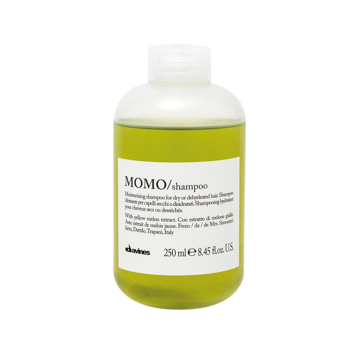 Davines Momo Moisturizing Shampoo - Hydrating Hair Care for Dry, Damaged Hair - 250ml