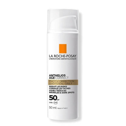La Roche-Posay Anthelios Age Correct SPF 50: Wrinkle Reducing Sunscreen for Sensitive Skin | UVA UVB Protection & Hydrating Hyaluronic Acid