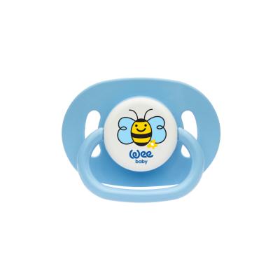 Wee Baby BPA-free Silicone Oval Pacifier for Babies 18+ Months - Smooth, Transparent, and Sterilizable