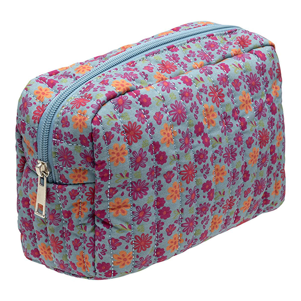 Eklips Quilted Cosmetic Bag: Stylish & Compact Makeup Organizer - Perfect Travel Size.