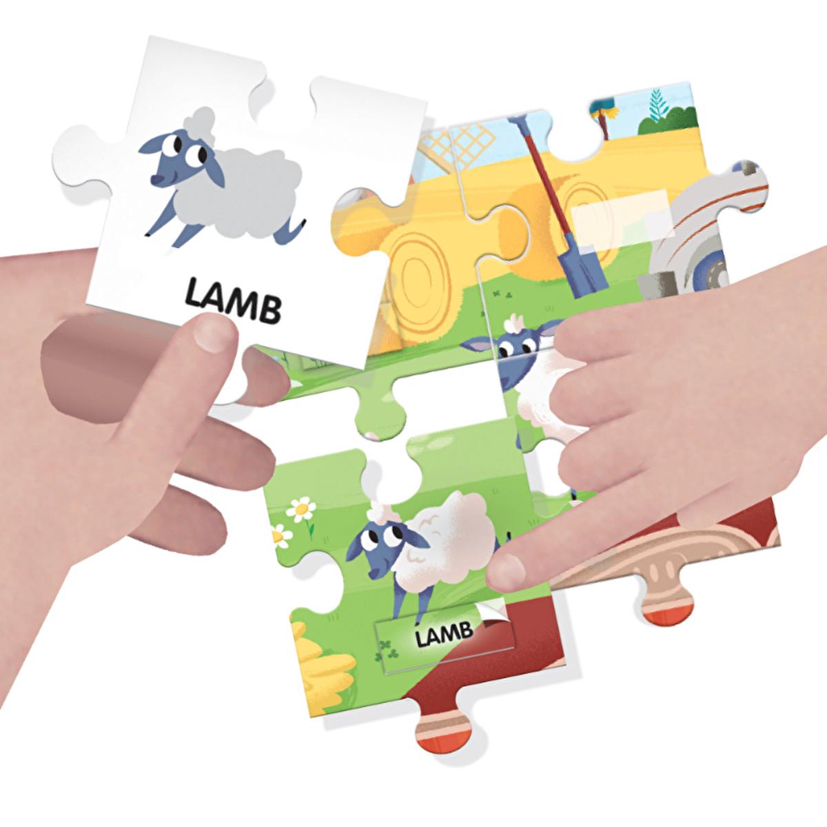 Headu Educational Puzzle for Kids - Farm Theme English Vocabulary Learning Toy for Children Aged 4-8