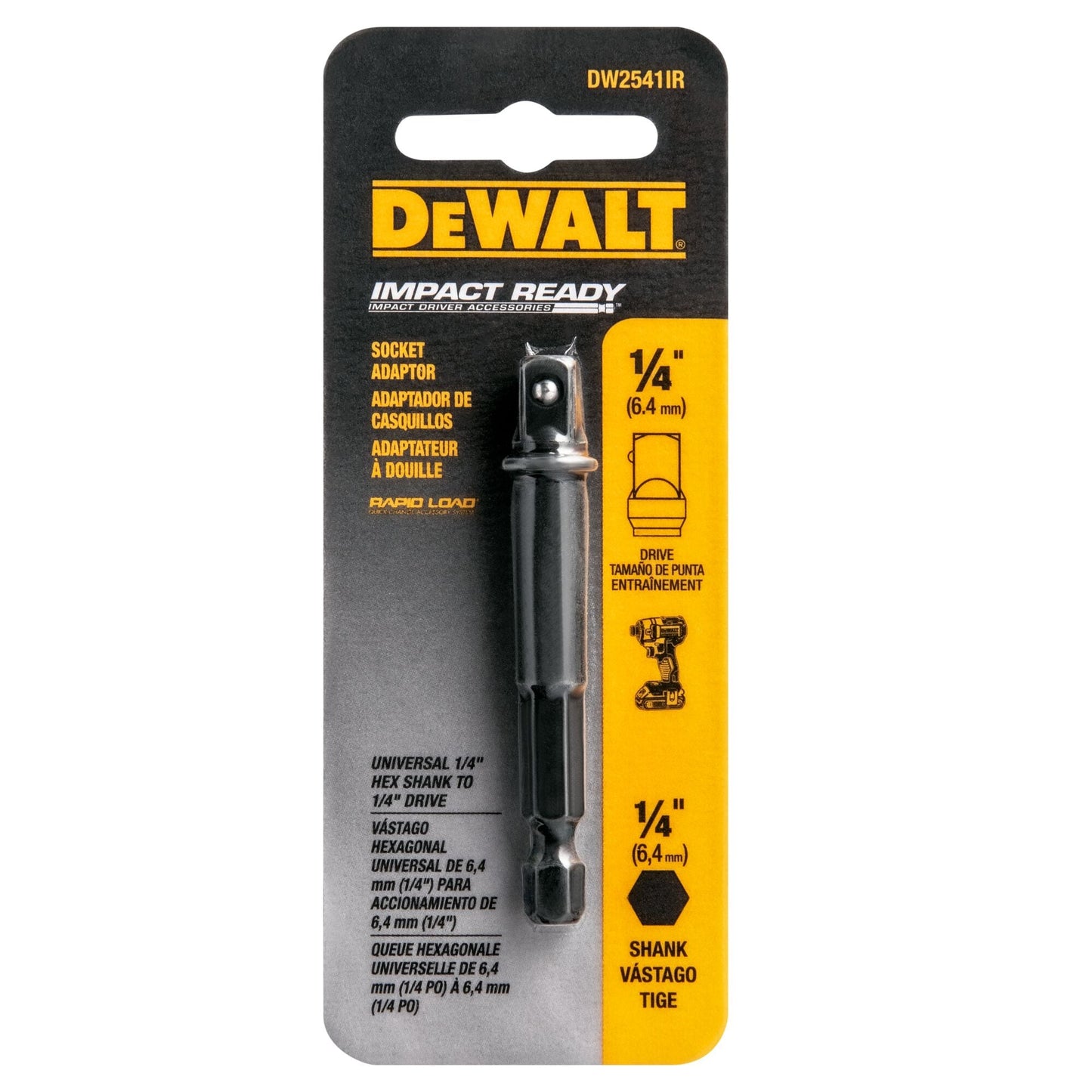 DeWalt DW2299 G Adaptor 1/2In Sq Anvil To 3/8In Sq Anvil