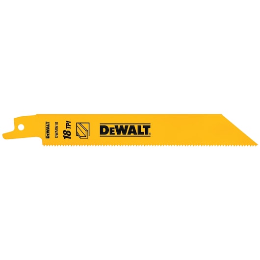 DEWALT DW4811 6 in. 18 TPI Straight Back Bi-Metal Reciprocating Blade (5 Pk)