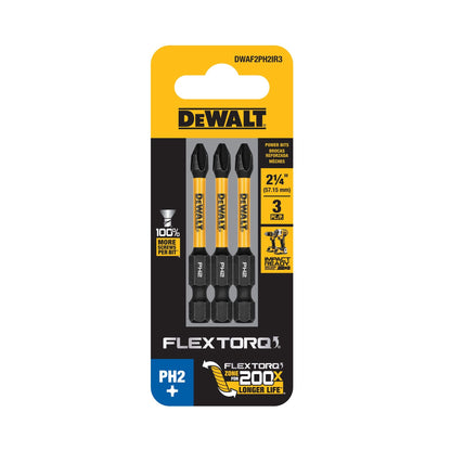 DeWalt DWAF2PH2IR3 2.25In Phillips #2 Flextorq 3 Pack