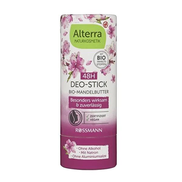 Alterra Natural Vegan Deodorant Stick with Almond Oil - Natrue Certified, Eco-Friendly Packaging