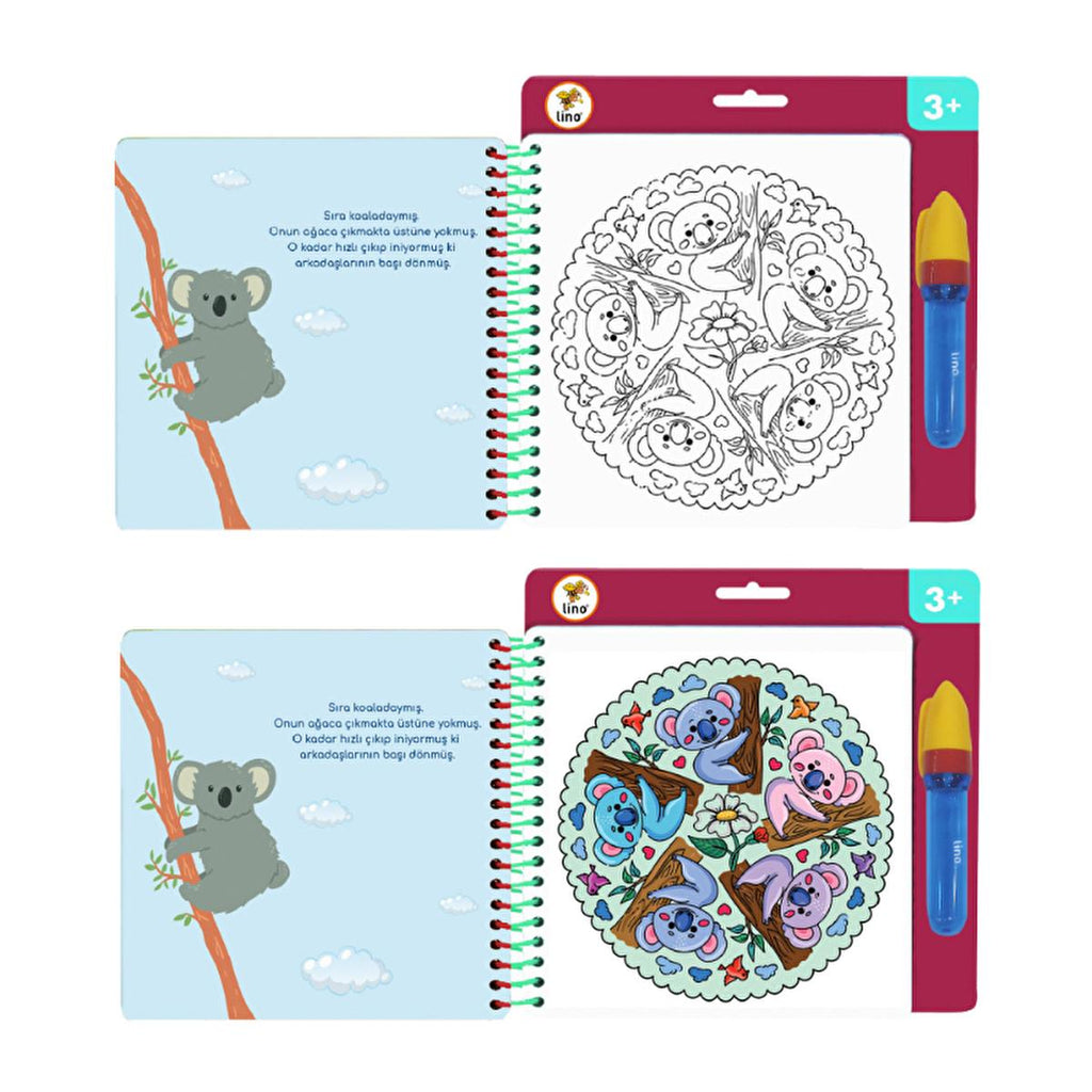 Lino Aqua Magic Book Mandala: Reusable, No Mess Water Painting Book for Kids - Hours of Creative Fun.