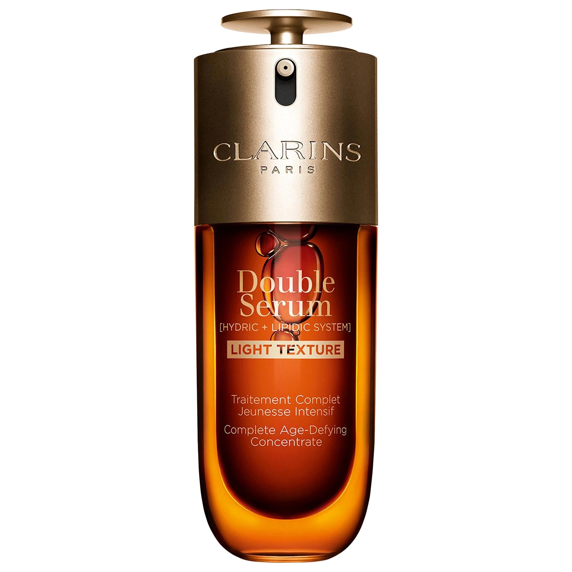 Clarins Double Serum Light Texture: Advanced Anti-Aging Serum to Firm, Boost Radiance & Refine Pores - Visibly Reduce Wrinkles in 7 Days.