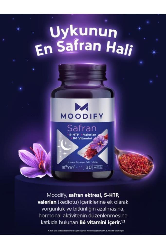Moodify - Safran Extract with 5-HTP, Valerian, Vitamin B6 - 30 Capsules