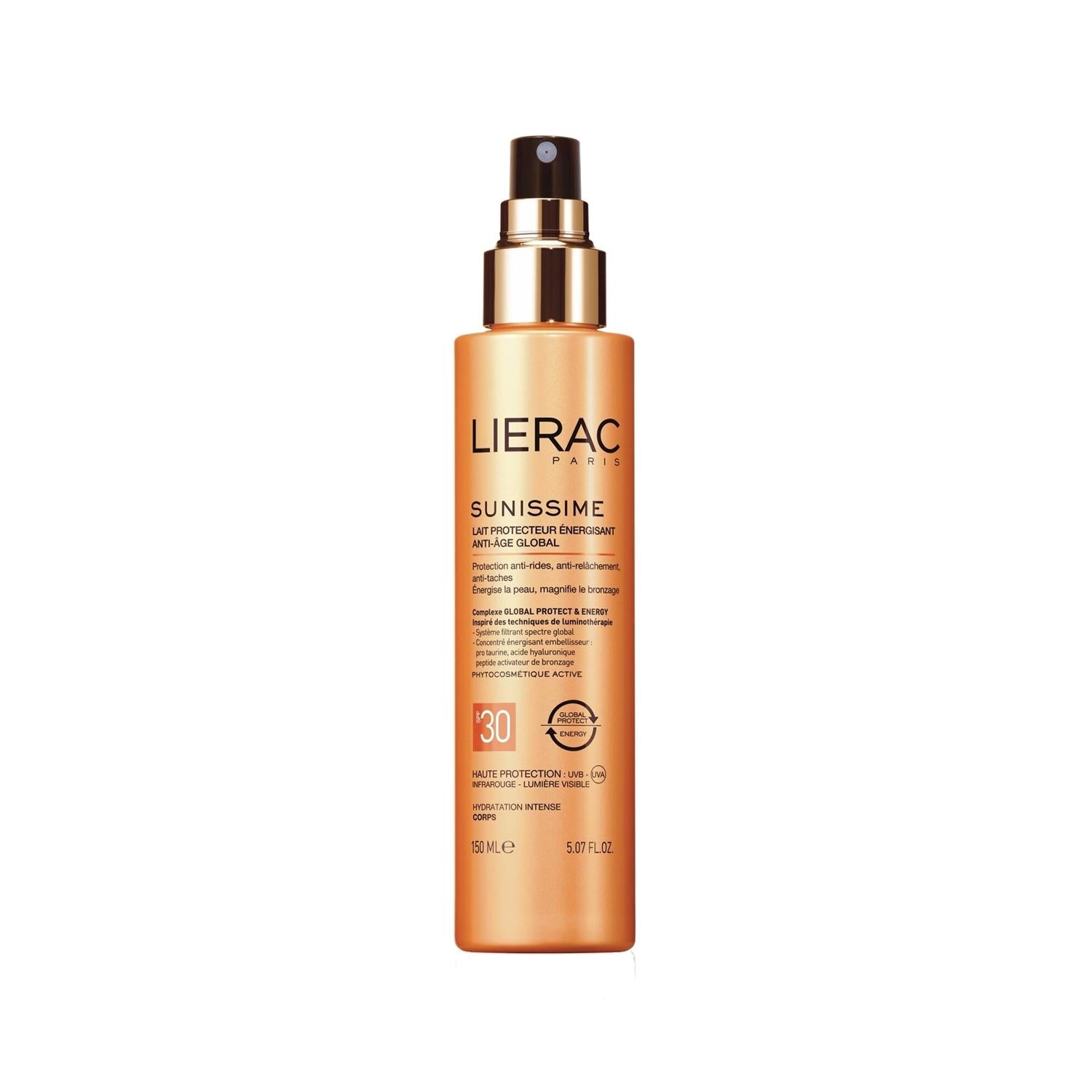 Lierac Sunissime Energizing Protective Sunscreen Lotion SPF30 - 150ml - Moderate UV Protection & Energizing Benefits