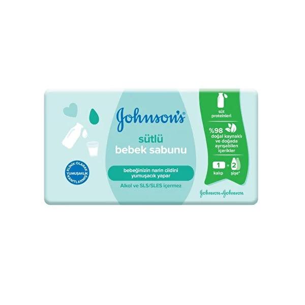 Johnson's Baby Milk Soap: Gentle & Moisturizing for Sensitive Newborn Skin, Dermatologist Tested, Alcohol & SLS Free, 90g