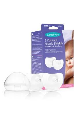 Lansinoh Nipple Shield, 24mm - Breastfeeding Aid for New Mothers, 2 Pieces with Storage Case