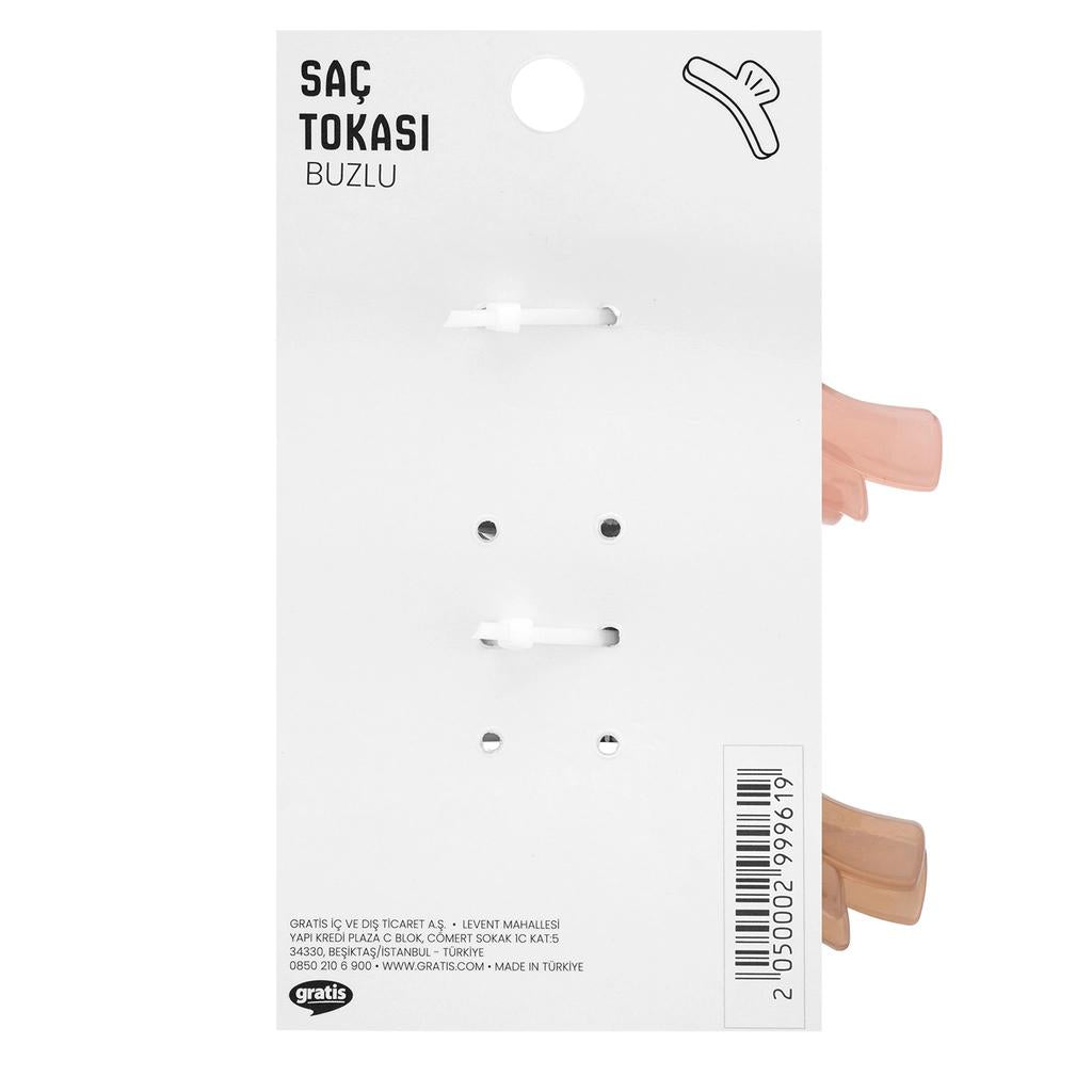 Eklips Frosted Ribbon Hair Clips Pink & Brown 2-Pack