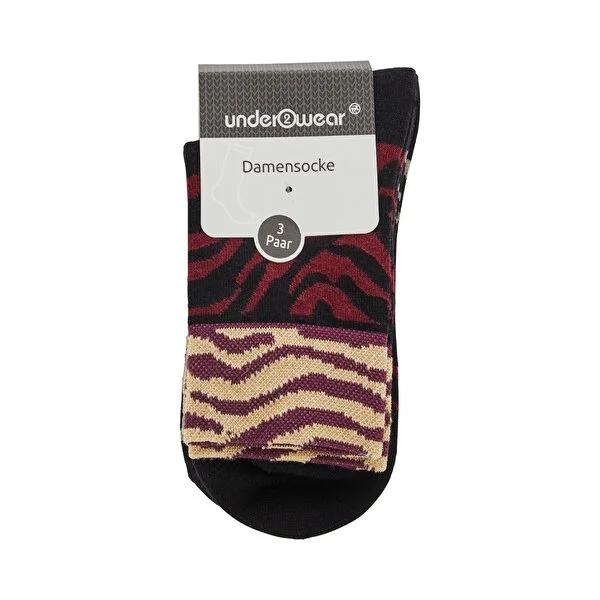 Kadõn ‚orap: Leo Zebra Sparkly Glitter 3-Pack Women's Socks - Trendy Fashion Cotton Blend, Size 35-38