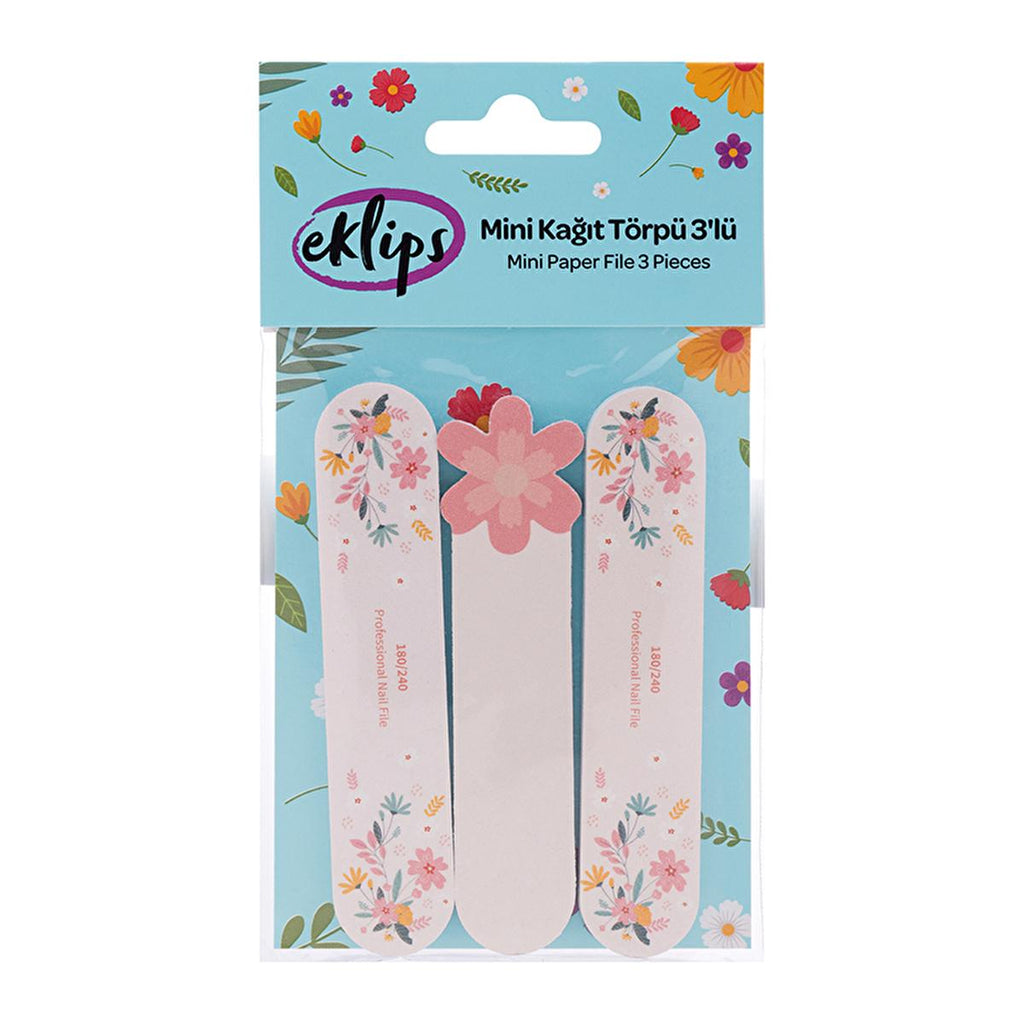 Eklips 3-Pack Nail Care Files for Smooth & Healthy Nails - Portable, Ergonomic Design for DIY Nail Shaping & Grooming