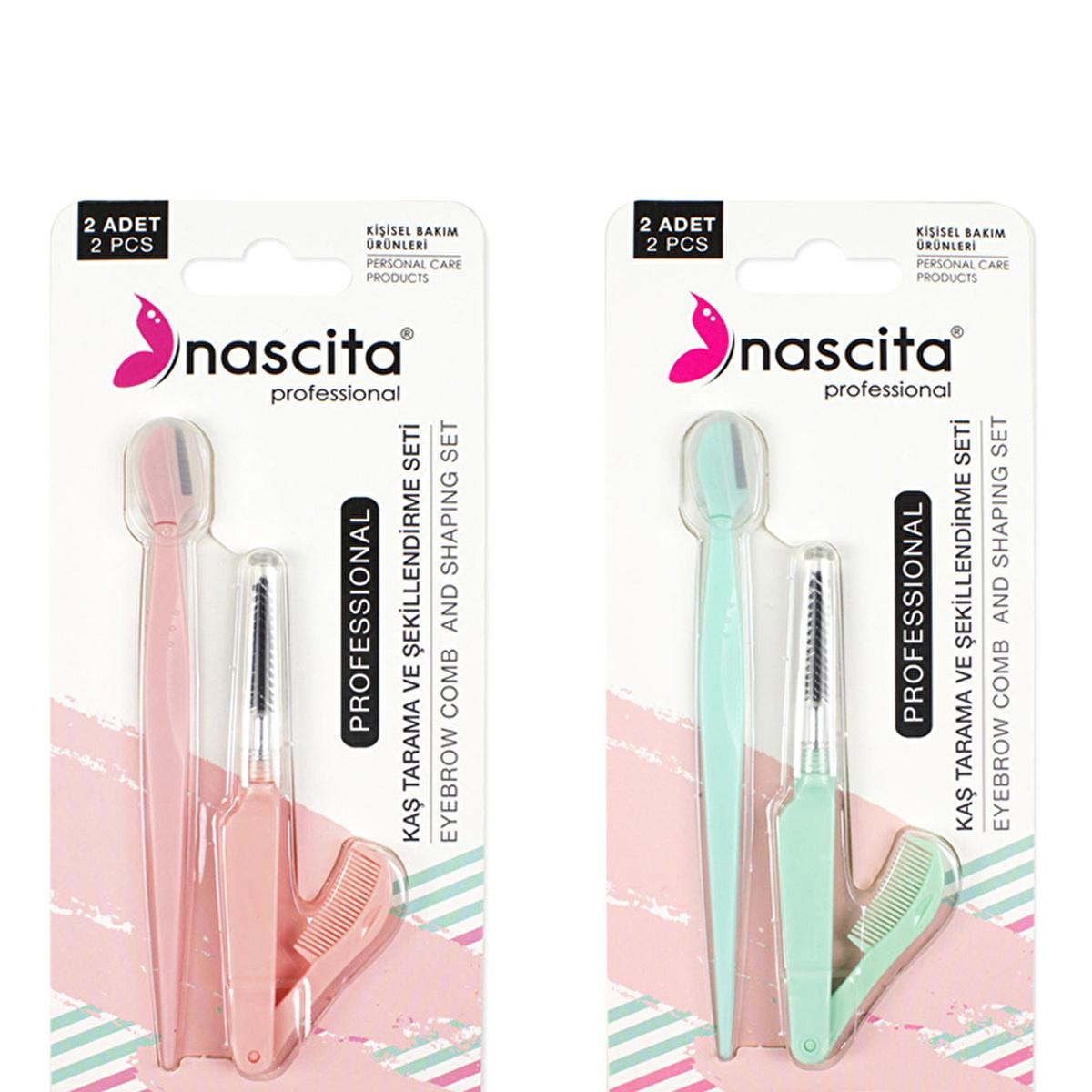 Nascita Eyebrow and Eyelash Grooming Set - Portable Beauty Kit with Mascara Brush and Eyebrow Razor
