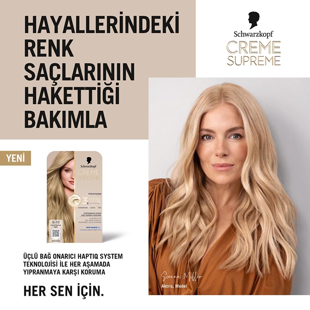 Schwarzkopf Creme Supreme Intense Hair Color 1-1 Cool Black