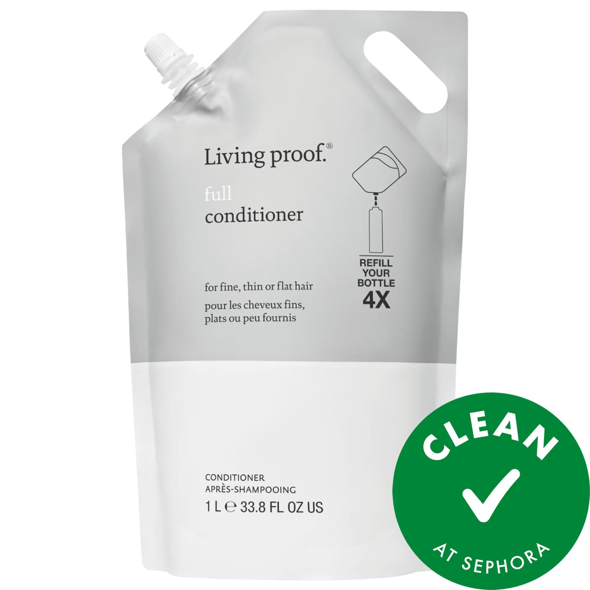 BrandX Full Volumizing Conditioner Refill Pouch - Silicone-Free, Color-Safe, Cruelty-Free Hair Conditioner for Fine Hair
