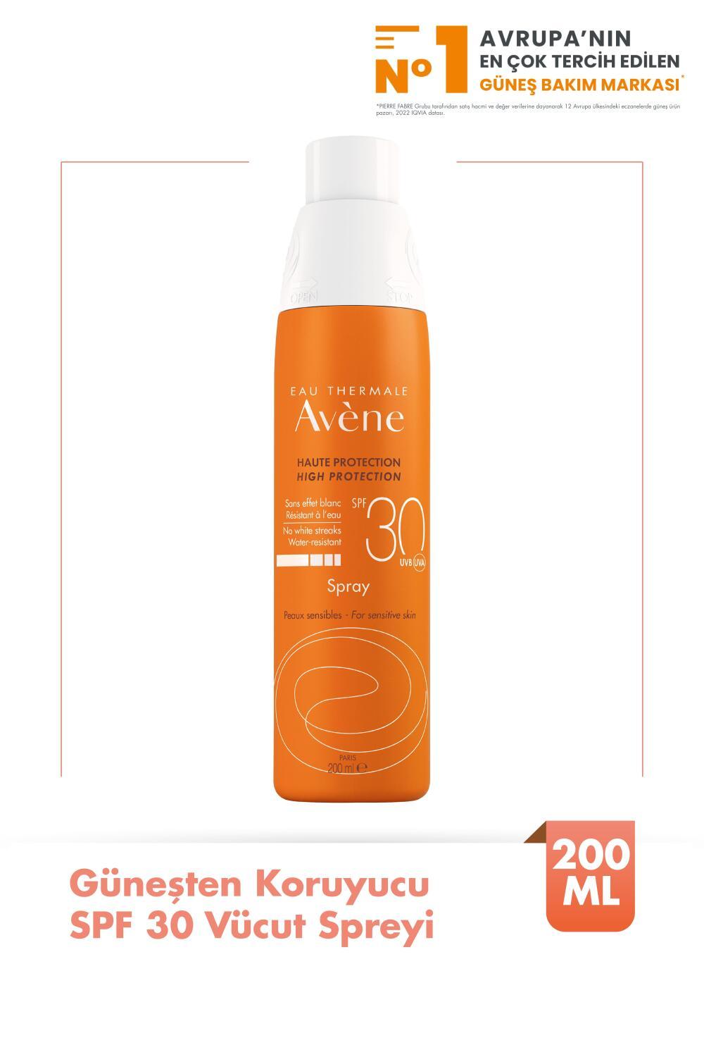 Avene Sunscreen Body Spray SPF 30 - Water-Resistant Protection for Sensitive Skin