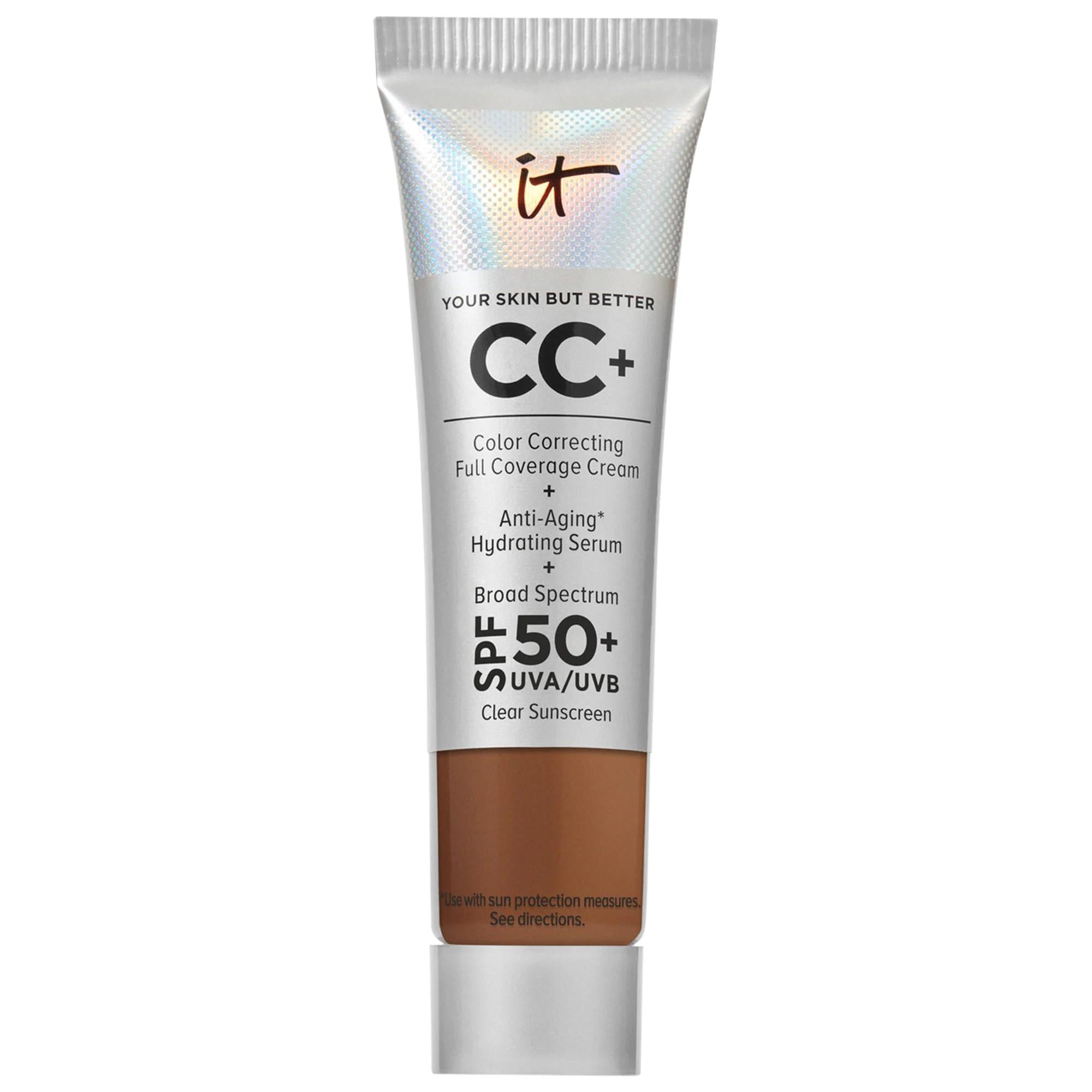 IT Cosmetics CC+ Cream: Full Coverage Foundation, SPF 50+, Hydrating Anti-Aging, Color Correcting - Achieve Flawless, Radiant Skin.