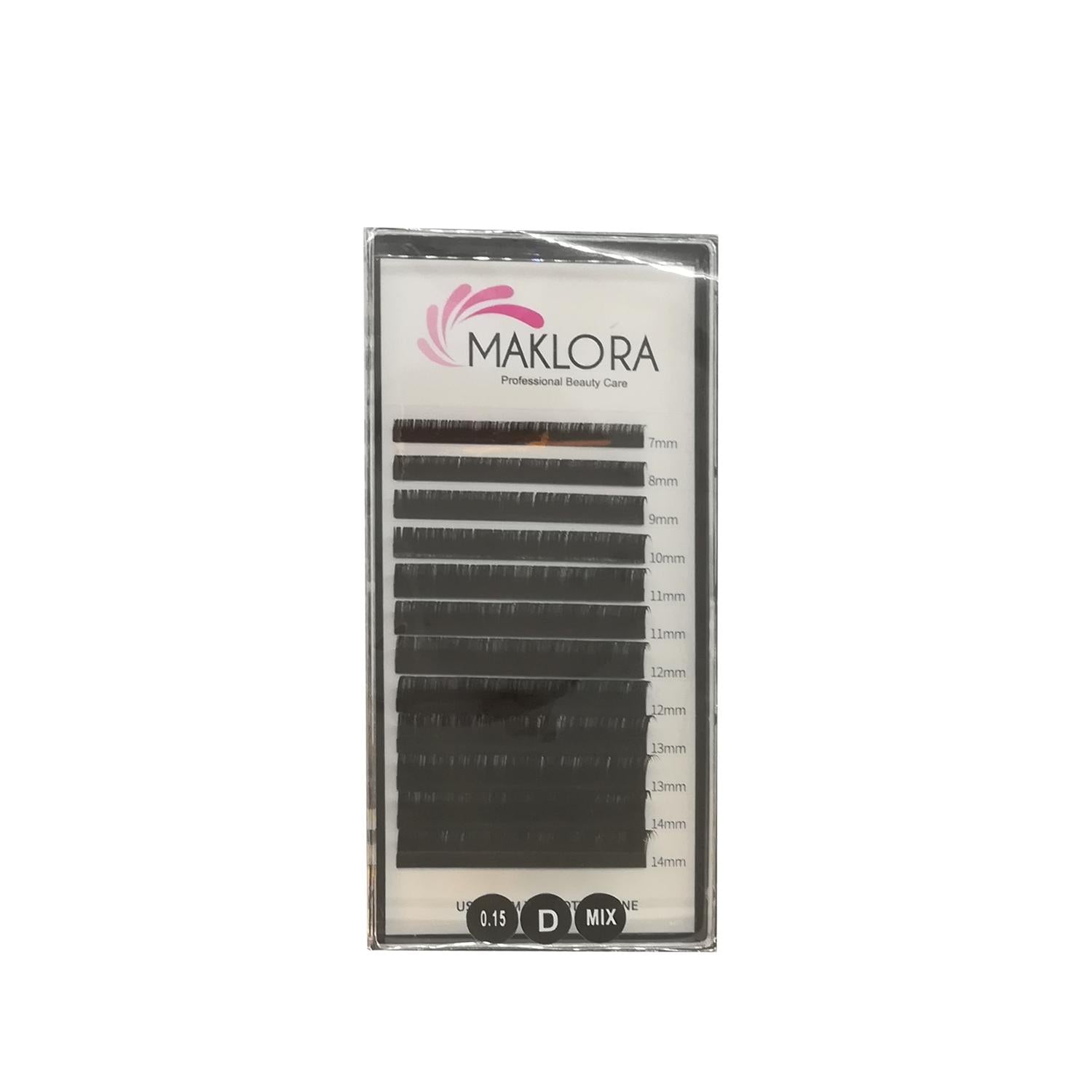 Maklora False Eyelashes Volume Silk D Curl 0.07 Thickness Mix Length 7-15mm
