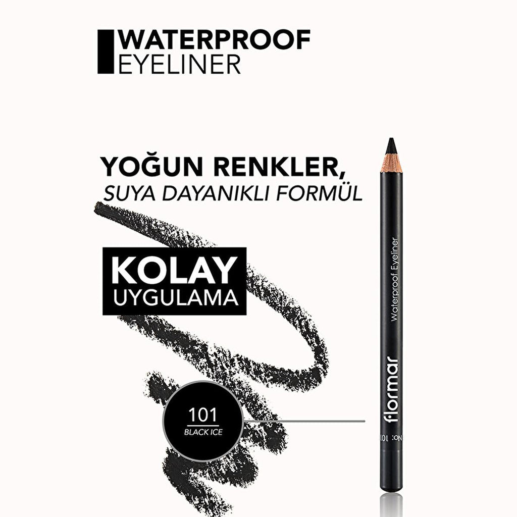 Flormar Mat Eyeliner - Waterproof & Intense Pigment, Long-Lasting Eye Makeup for Precise Look