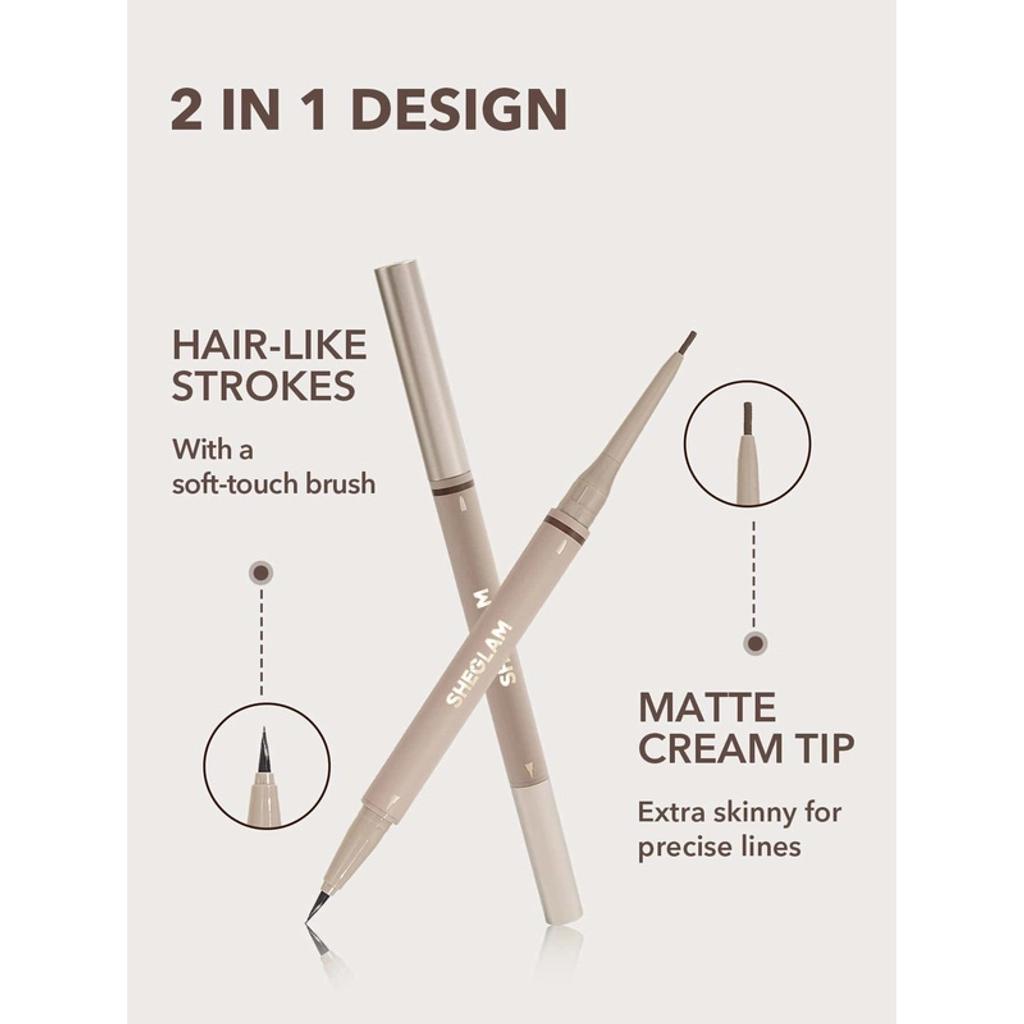Sheglam On Demand 2-in-1 Brow Pencil for Defined Brows 09 Espresso