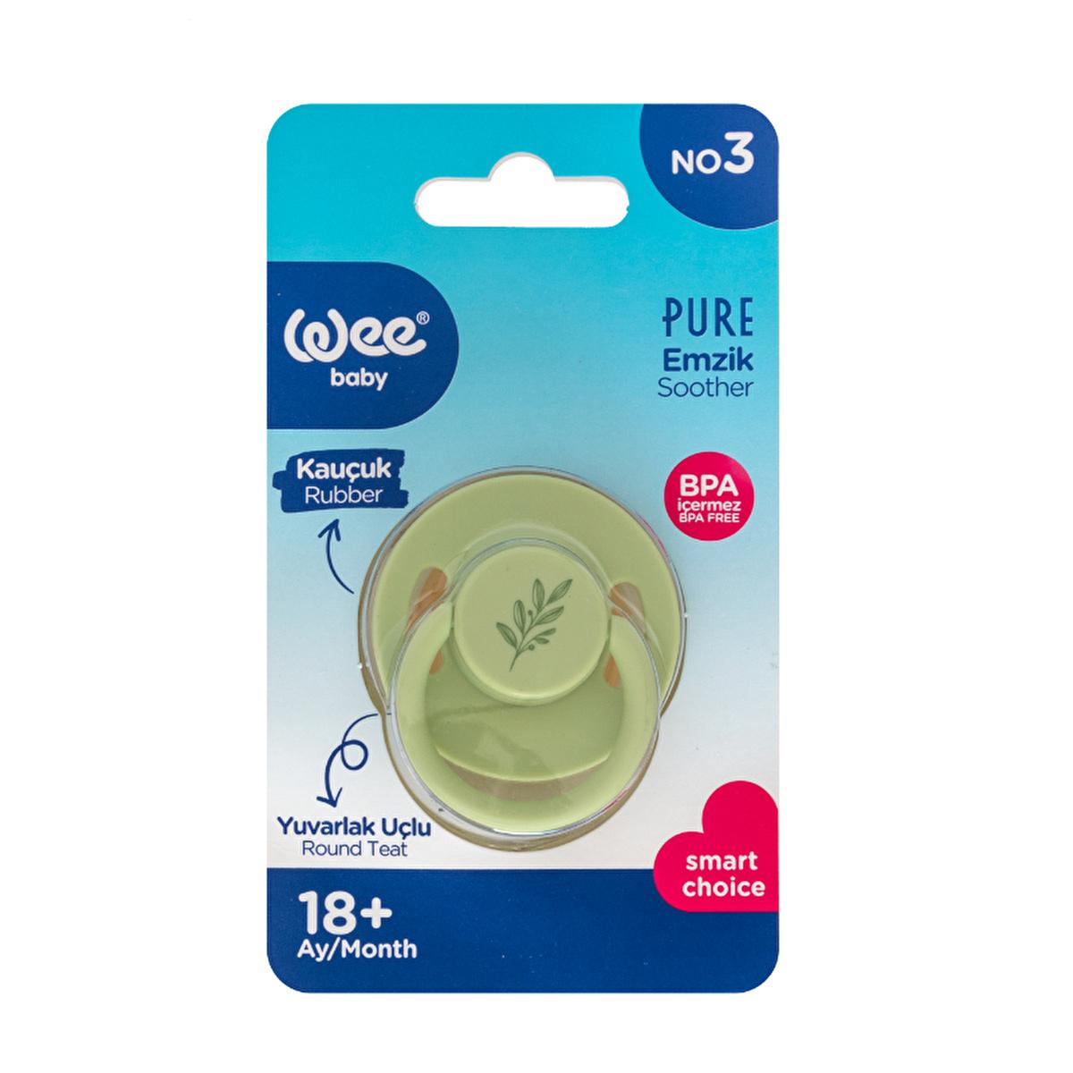 Wee Baby Natural Rubber Baby Pacifier: Comforting Cherry Shape, BPA-Free, Soothes & Prevents Irritation