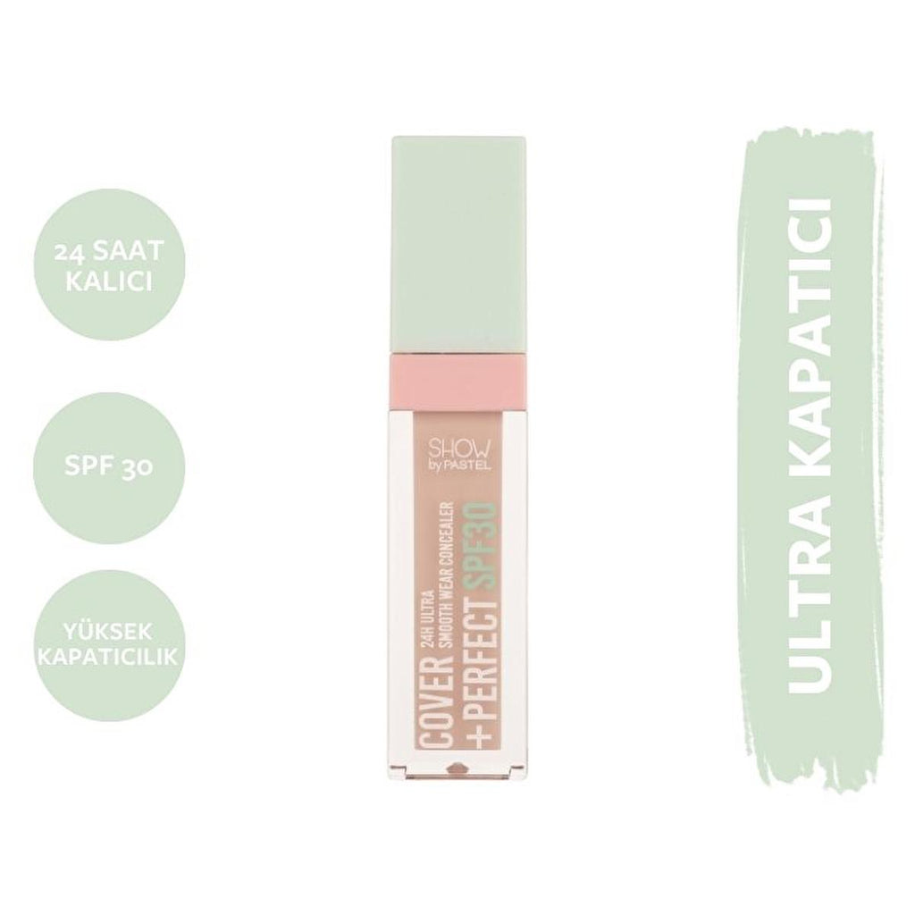 Pastel Cover+Perfect Concealer SPF30: Full Coverage, Long Lasting & Moisturizing Nude Pink Concealer for Flawless Sun Protection