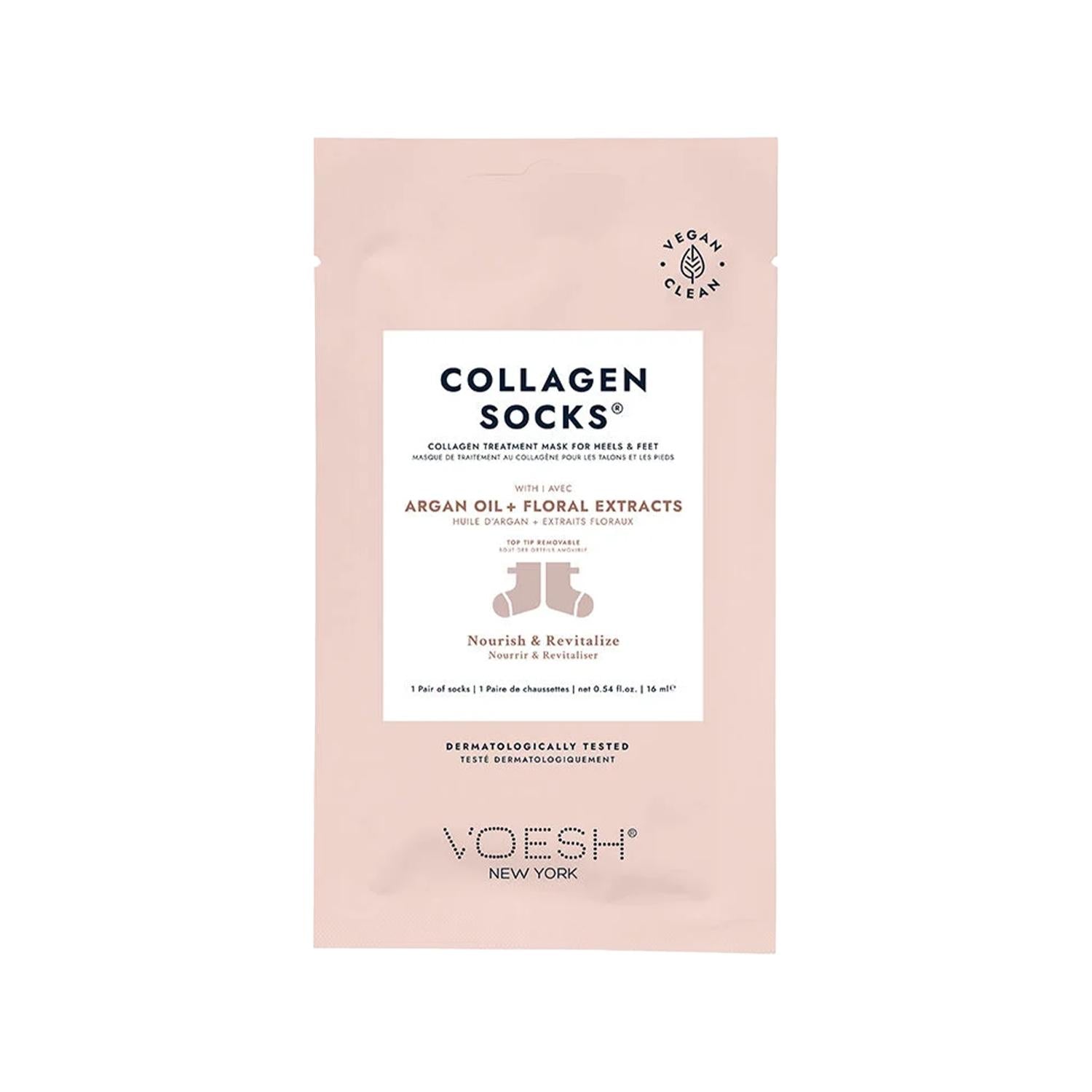 Voesh New York Collagen Socks with Argan Oil - Moisturizing & Nourishing Foot Care for Soft, Healthy Feet