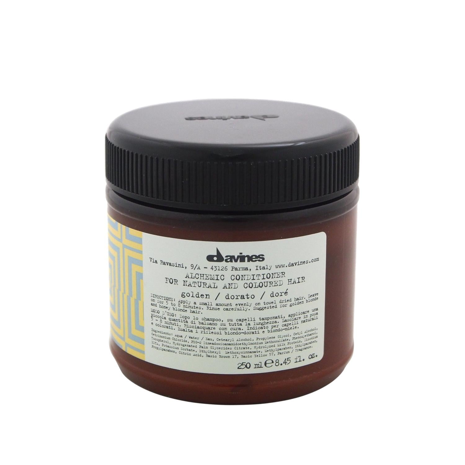 Davines Alchemic Golden Hair Cream 250ml - Nourishing & Moisturizing for Dry Damaged Hair