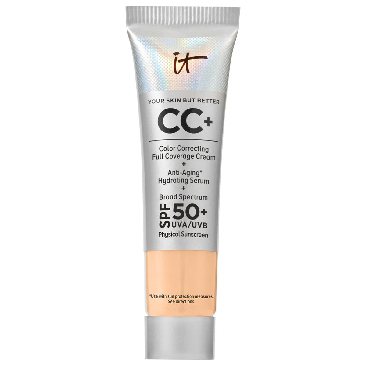 IT Cosmetics Mini CC+ Cream: Full Coverage Color Correcting Foundation with SPF 50+ - Hydrating, Anti-Aging, and Vegan.