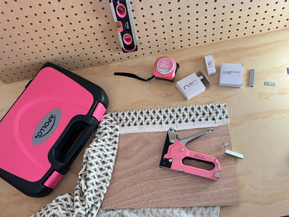 Pink Stapler with Power Adjustment Knob and 3000 Staples assortment-- DT5020P