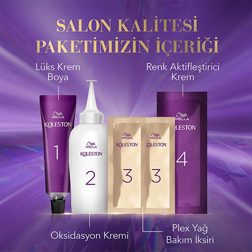 Wella Koleston Ash Brown Hair Dye Kit: Permanent Cool Tone Hair Color, Repairs Damage, Neutralizes Brassiness, Lasts Up to 10 Weeks