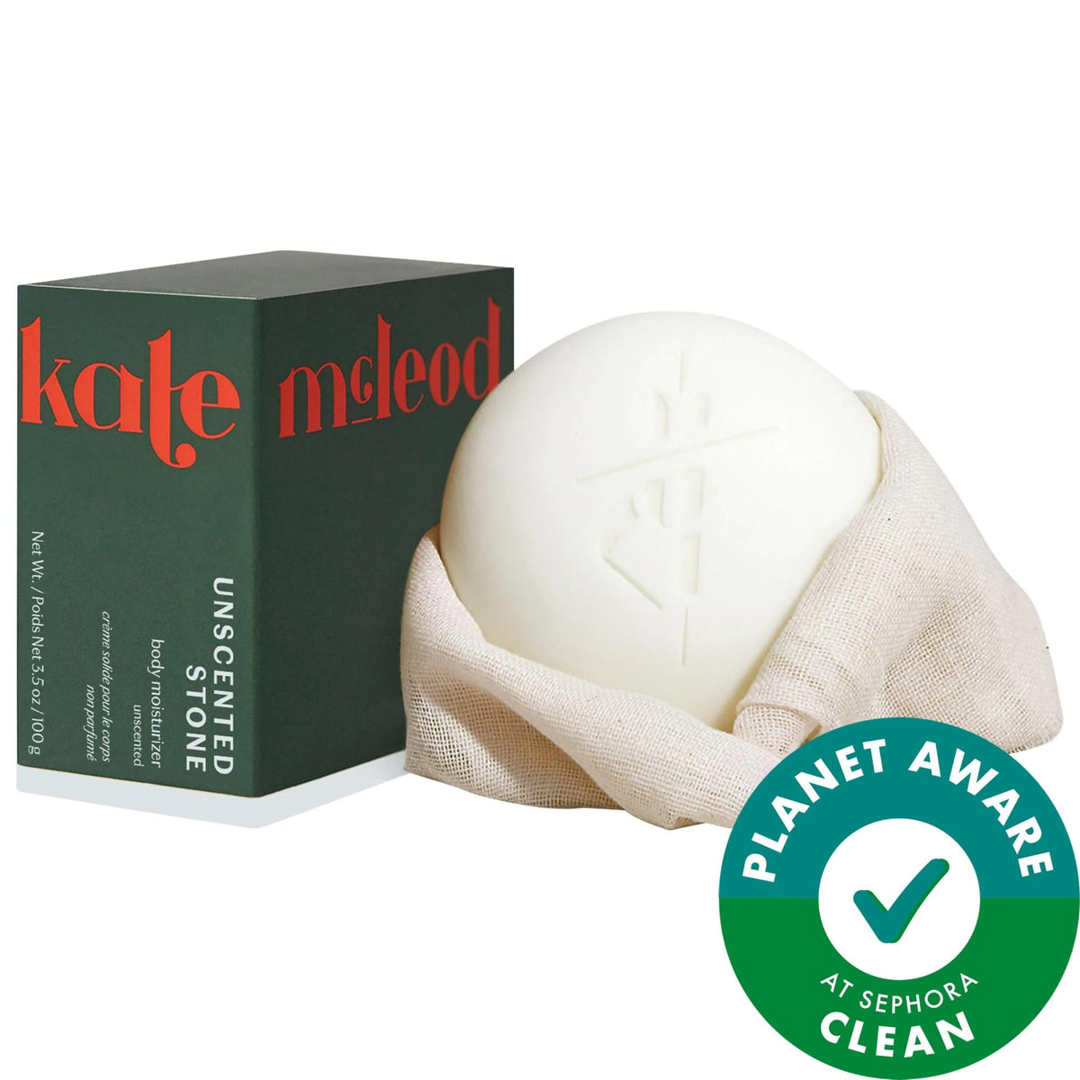 Kate McLeod The Body Stone Deep Moisturizing Cocoa Butter Lotion Bar for Dry Skin Treatment - Natural Skincare, Sustainable Packaging