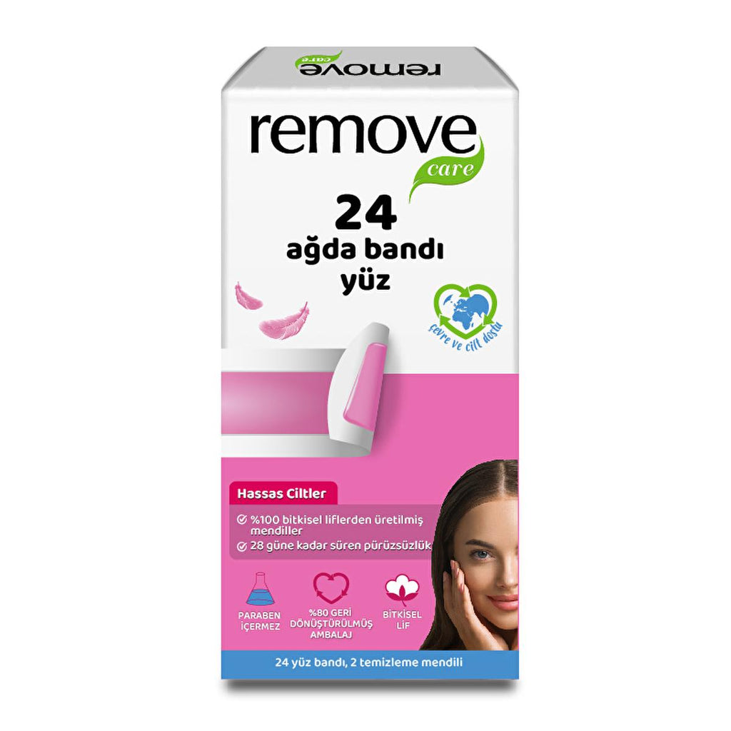 Remove Care Facial Wax Strips for Sensitive Skin - Easy Hair Removal, Long-Lasting Smoothness