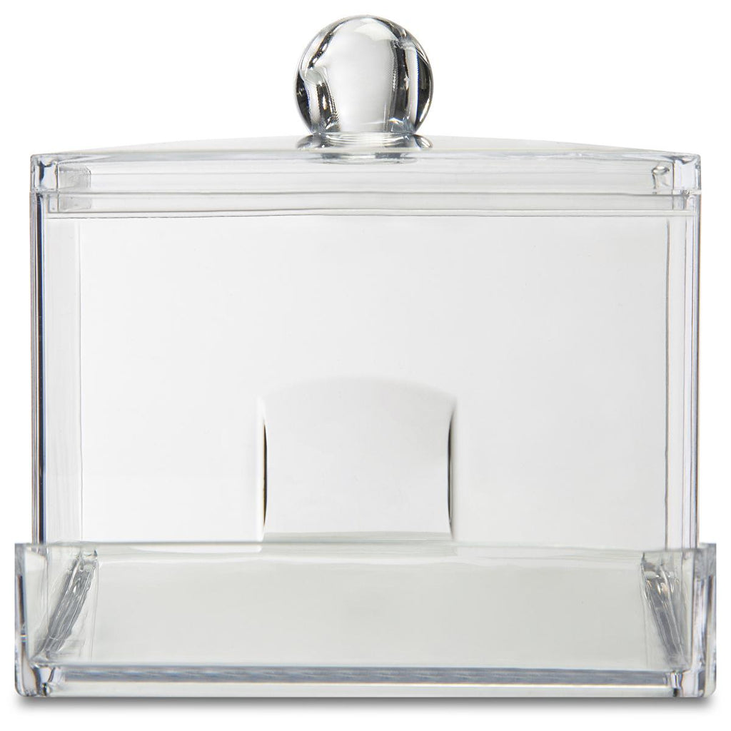 Eklips Clear Acrylic Cotton Swab Organizer - Hygienic Q-Tip Holder, Stylish Vanity & Bathroom Storage Solution